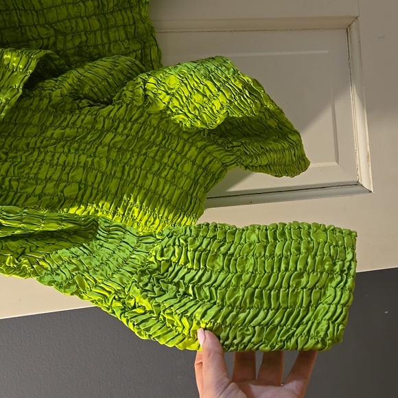 Dries Van Noten Vibrant Green Ruffled Jacket - Picture 3 of 7